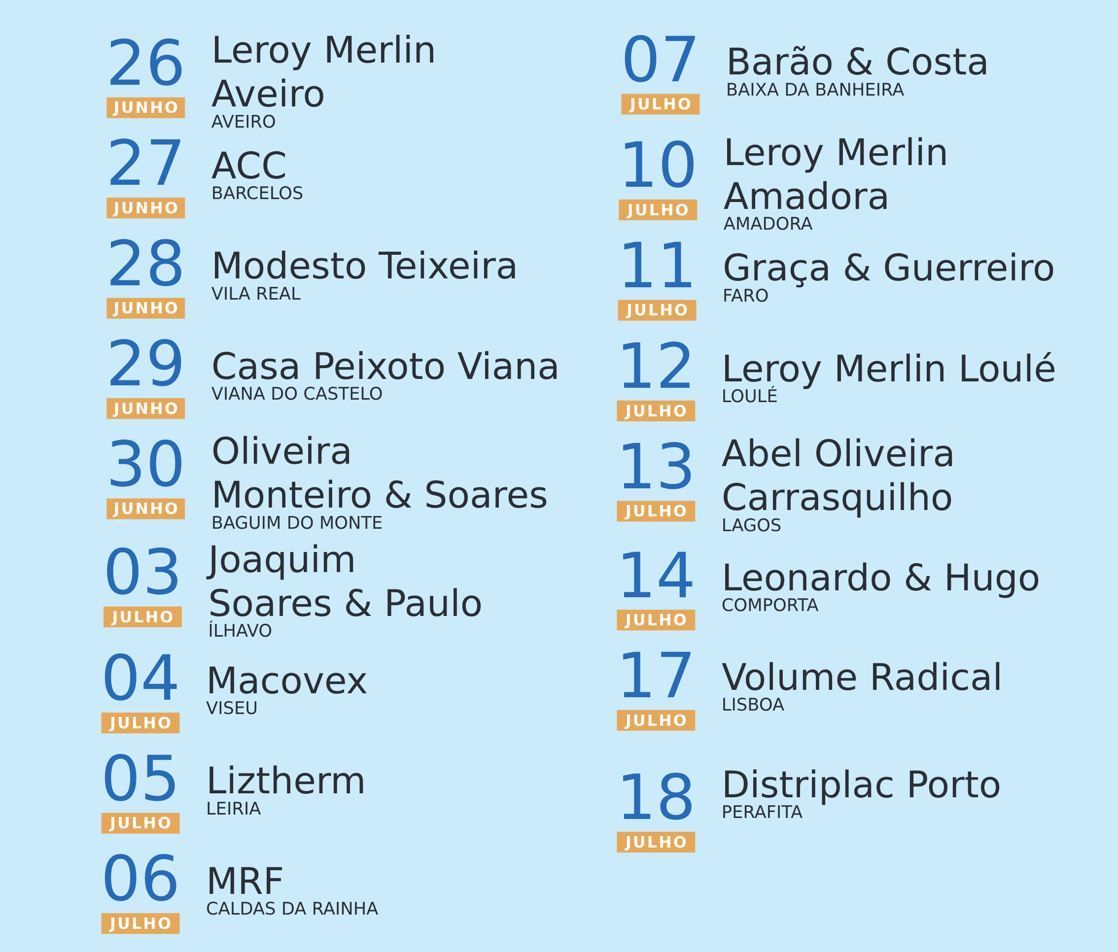 Calendário Campanha de Verão 2023